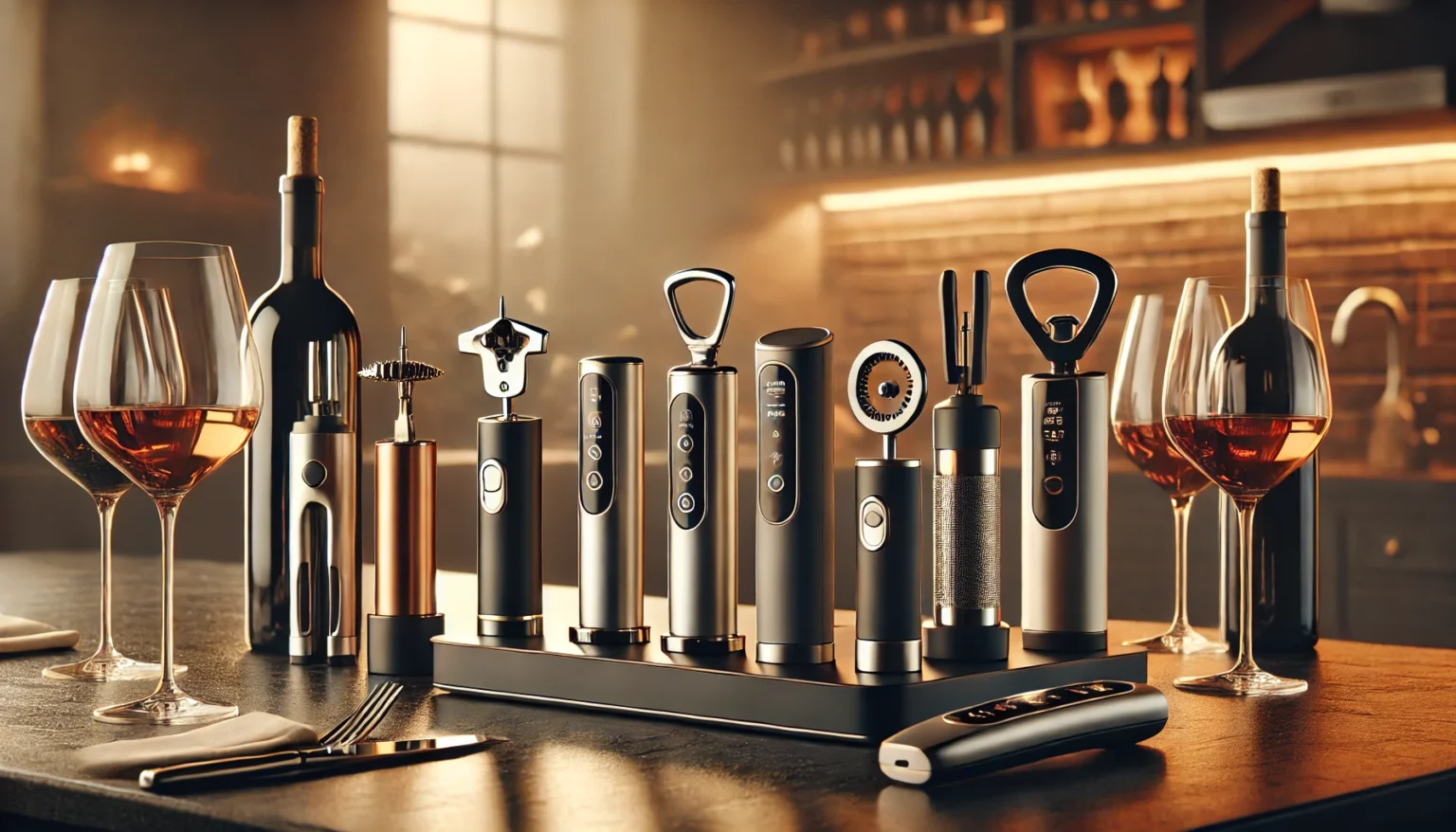 a group of wine openers on a table