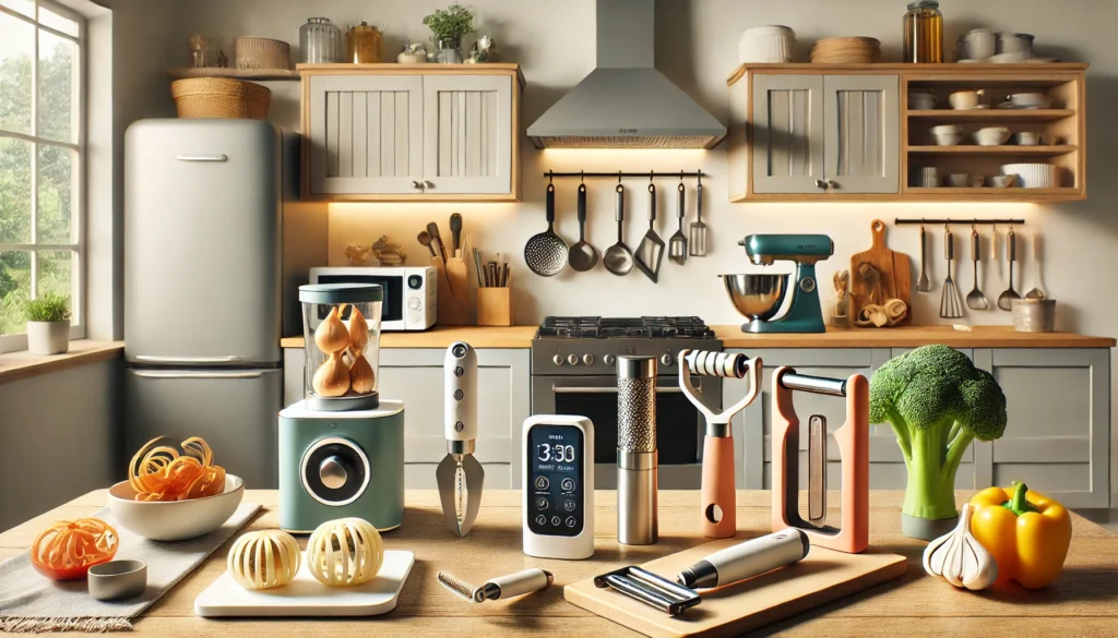 a kitchen with various kitchen appliances